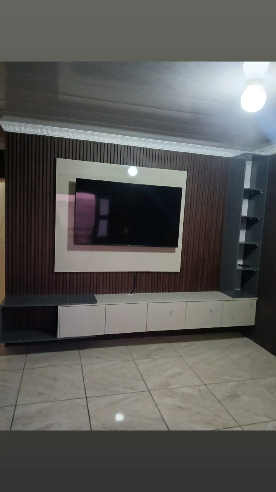 TV wall unit and shelves